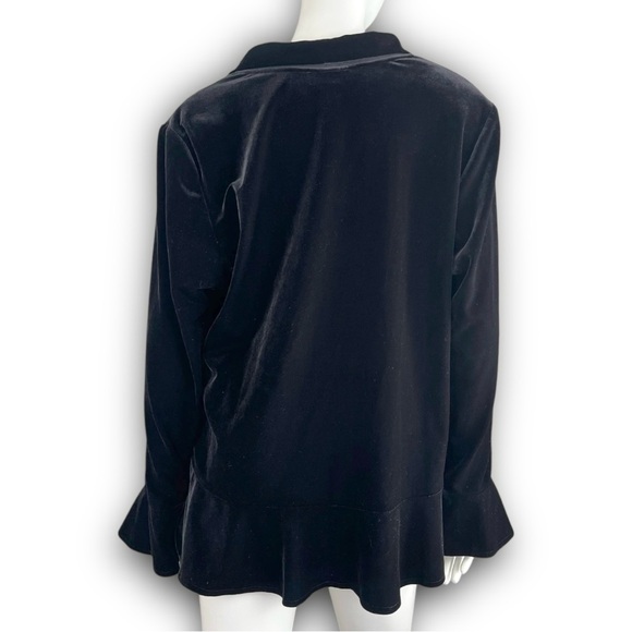 STUDIO 1940 Vintage Velvet Open Front Ruffle Cardigan Goth Stevie Nicks Lolita - Picture 8 of 13